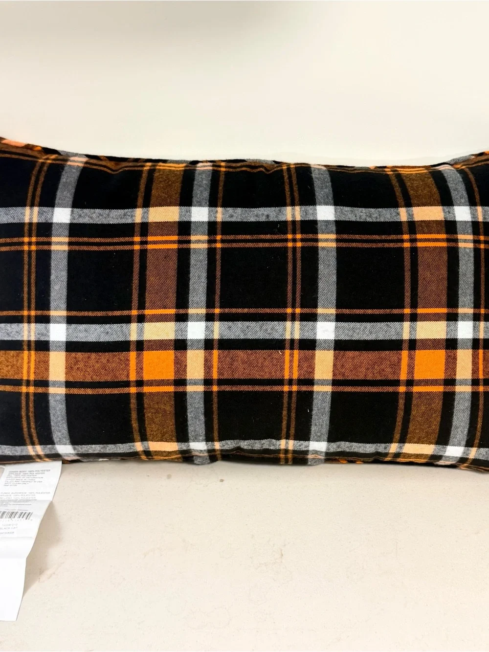 Black Cat Halloween Pet Pillow Bed Accent in Black and Orange